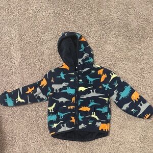Kids Dinosaur Print Hoodie - Navy and Multicolor
